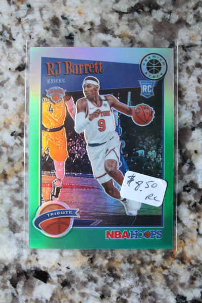 RJ Barrett 2019-20 Panini NBA Hoops Premium Stock Green Prizm Rookie Card