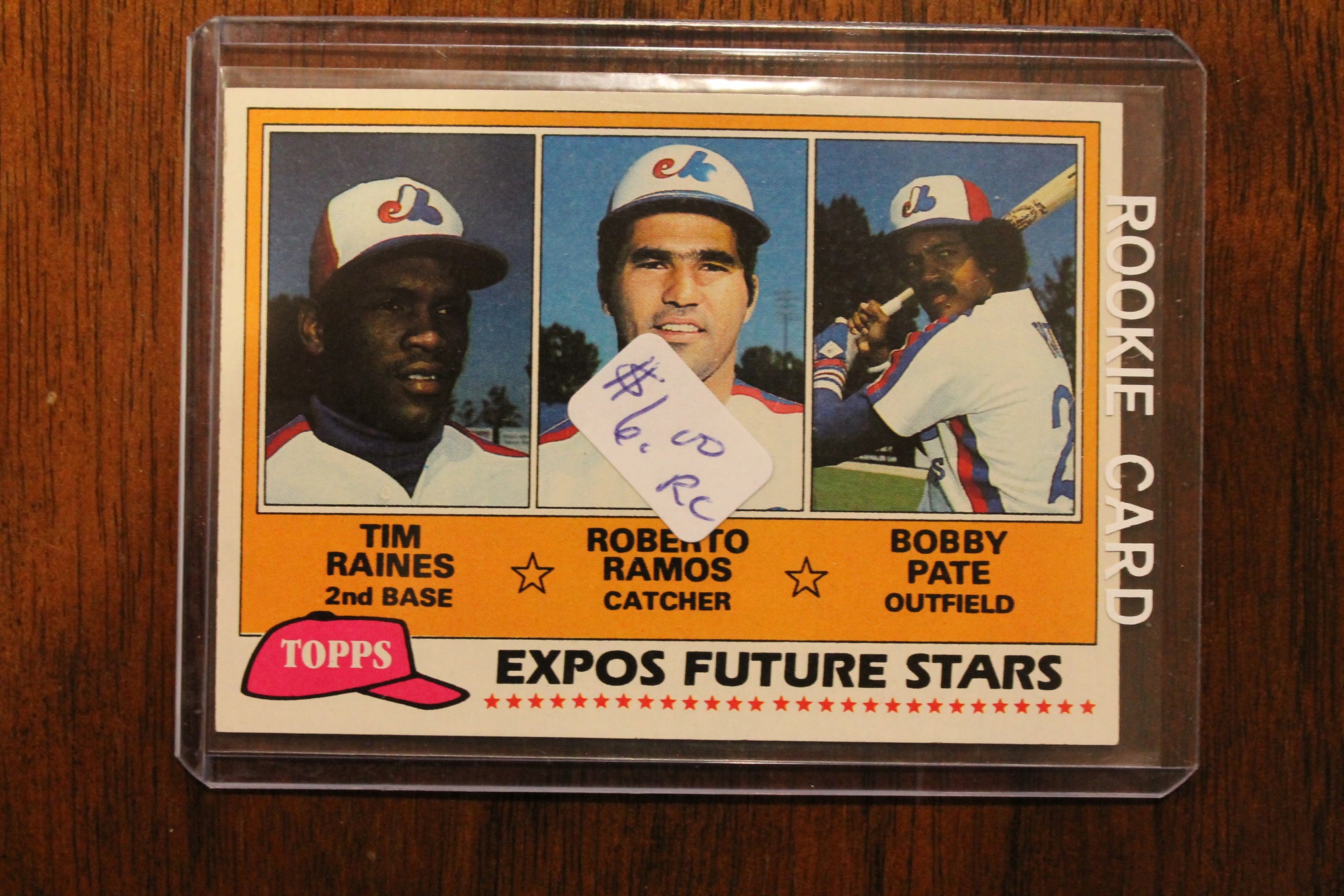 1981 Topps Tim Raines, Roberto Ramos, Bobby Pate Rookie Card