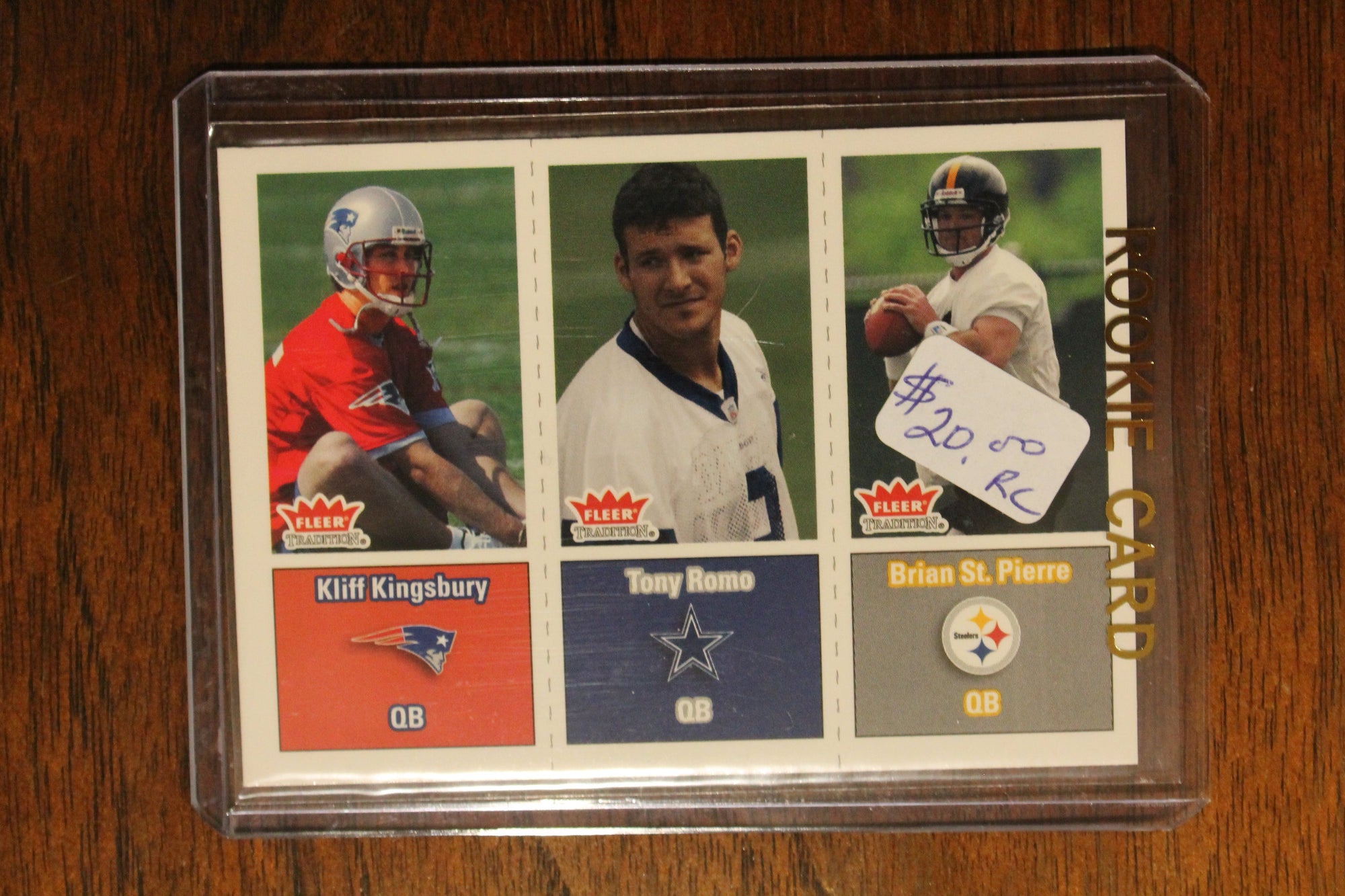 Tony Romo, Kliff Kingsbury, Brian St. Pierre  2003 Fleer Tradition Rookie Card