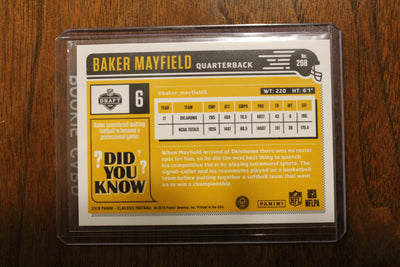 Baker Mayfield 2018 Panini Classics Rookie Card