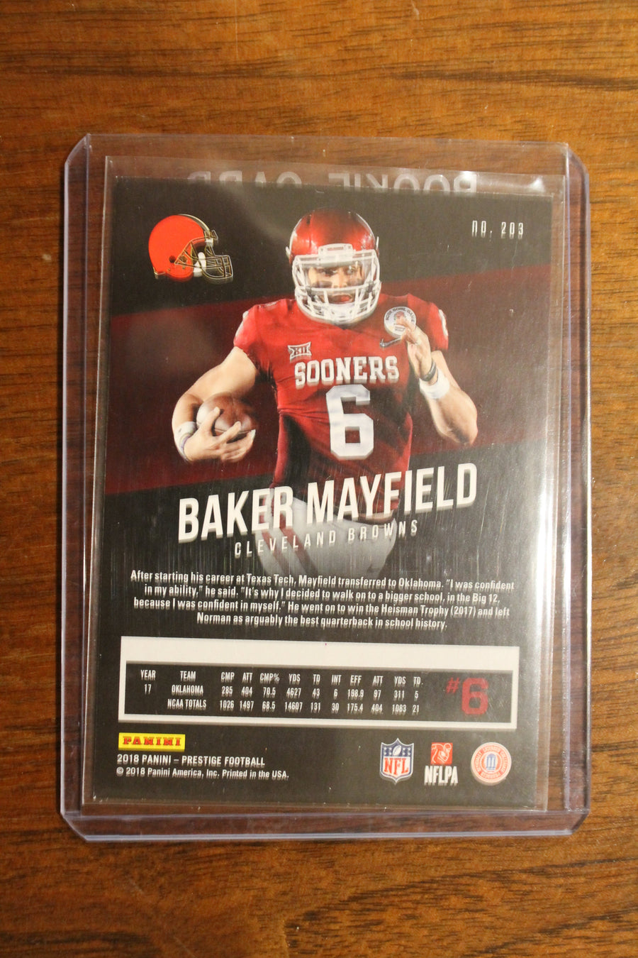 Baker Mayfield 2018 Panini Prestige Extra Points Green Rookie Card