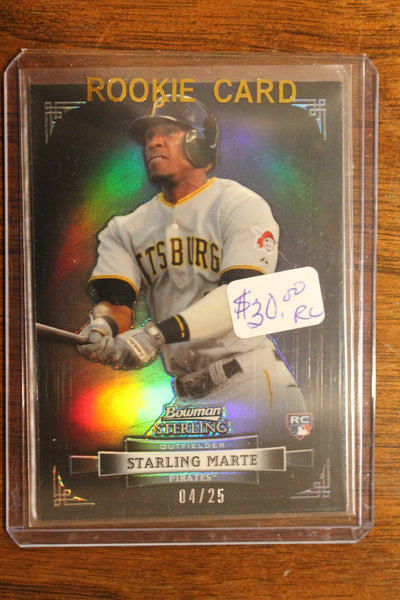 Starling Marte Bowman Sterling Black Refractor Rookie Card