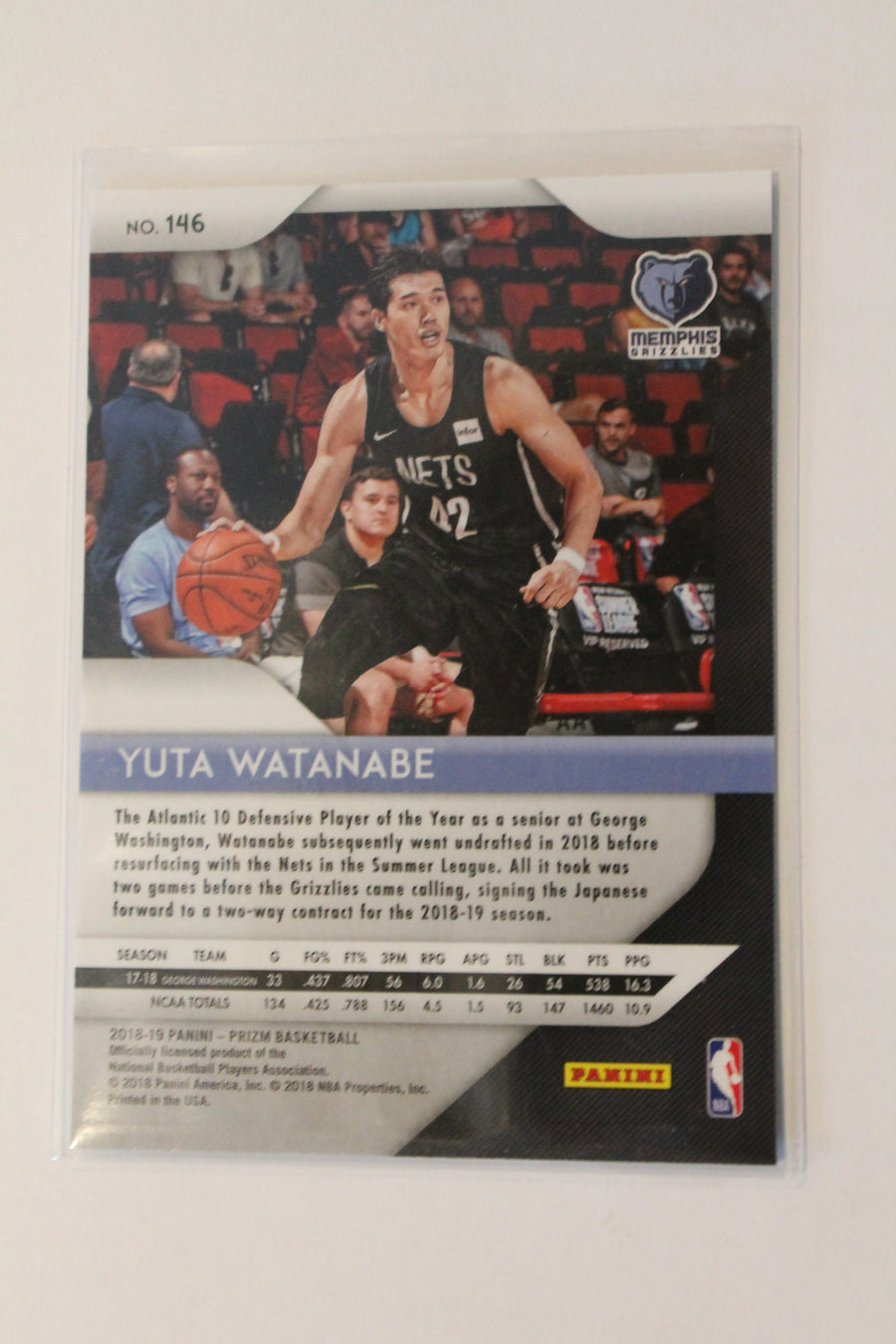 Yuta Watanabe 2018-19 Panini Prizm Rookie Card