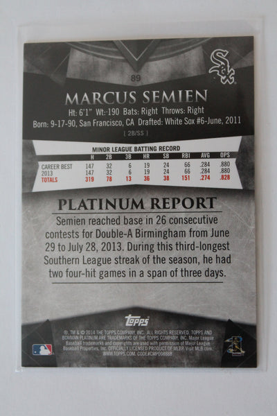 Marcus Semien 2014 Bowman Platinum Gold Rookie Card