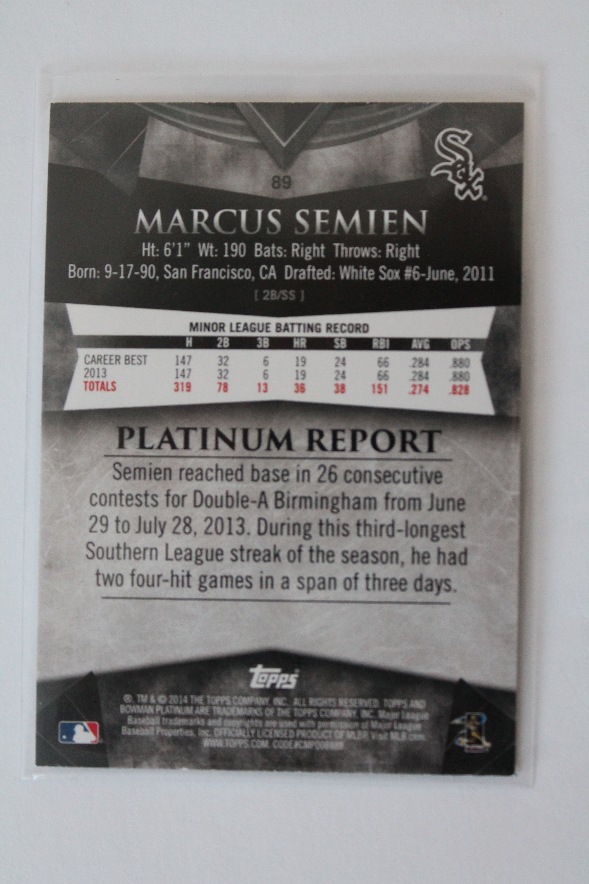 Marcus Semien 2014 Bowman Platinum Rookie Card