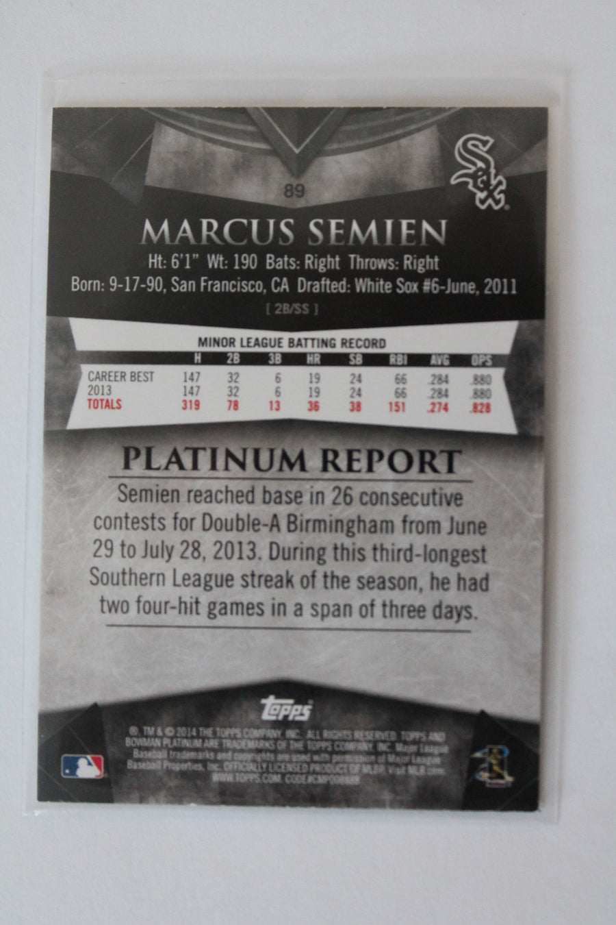 Marcus Semien 2014 Bowman Platinum Rookie Card