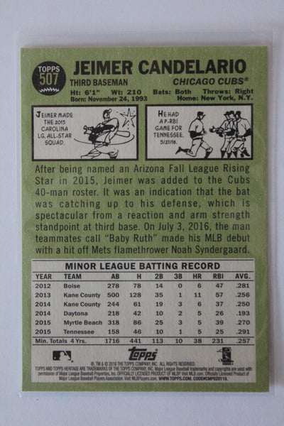 Jeimer Candelario 2016 Topps Heritage High Number Rookie Card