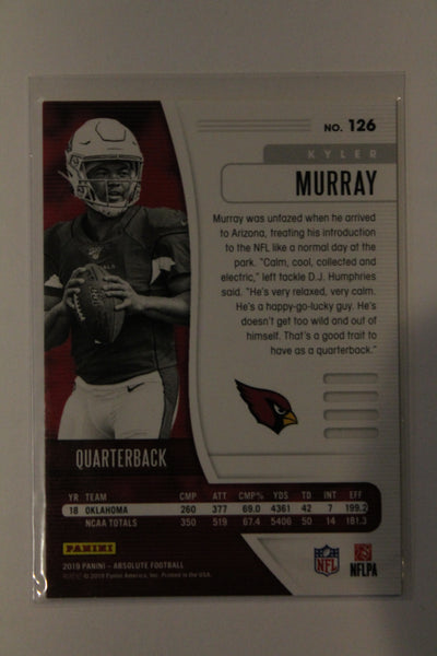 Kyler Murray 2019 Panini Absolute Rookie Card