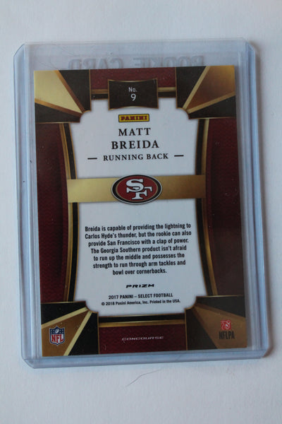 Matt Breida 2017 Panini Select Rookie Card