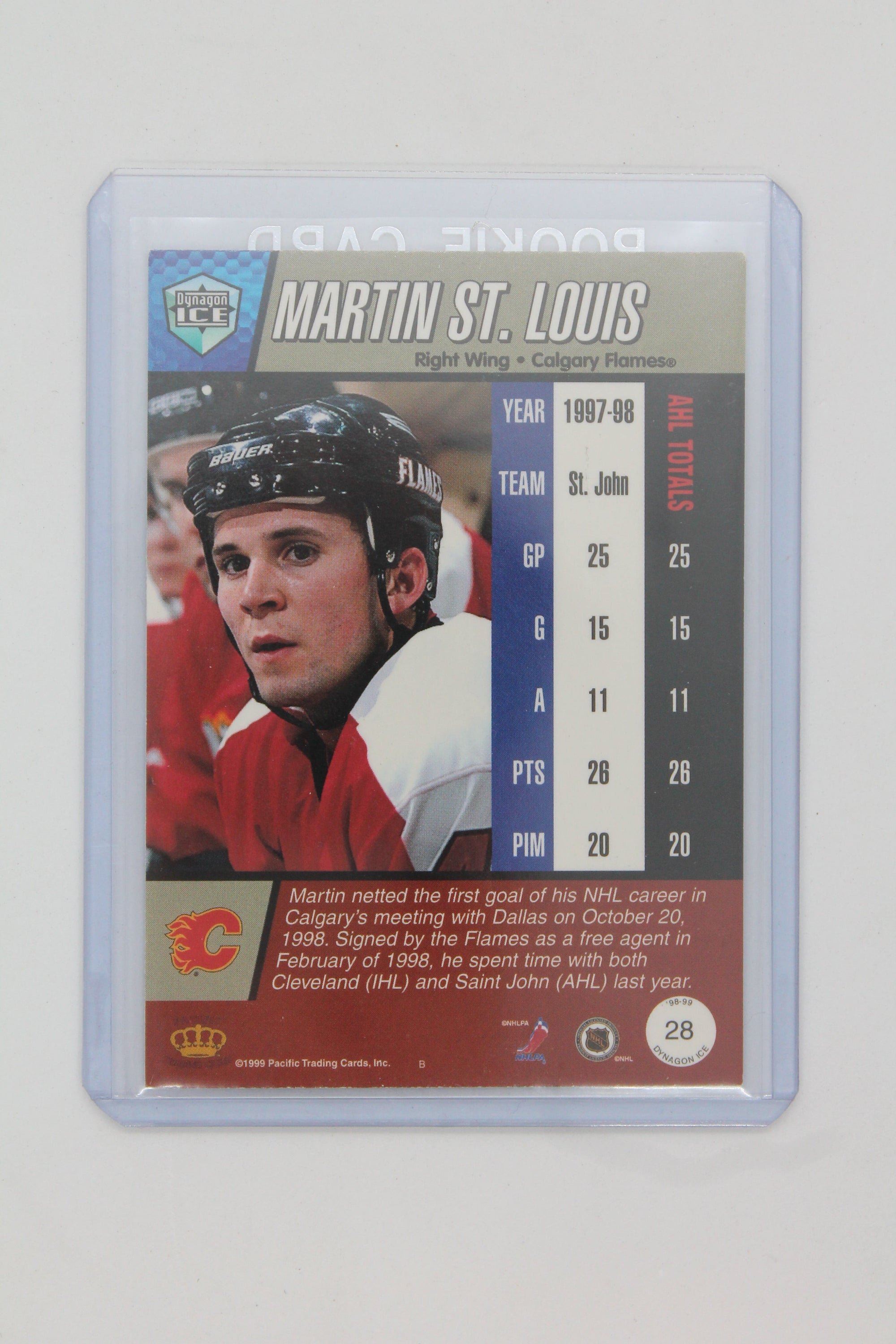 Martin St. Louis 1998-99 Pacific Dynagon Ice Rookie Card