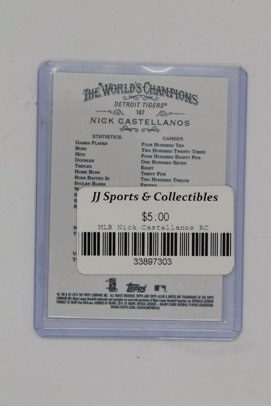 Nick Castellanos Topps Allen & Ginter's Rookie Card