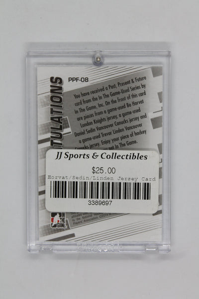 Horvat, Linen, Sedin  2013-14 - ITG Past, Present & Future - Game-Used Jersey Cards