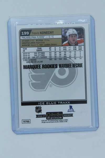 Travis Konecny  2016-17 O-Pee-Chee Platinum - Ice Blue Traxx RC