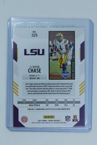 Ja'Marr Chase 2021 Score Purple Rookie Card