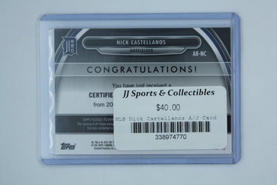 Nick Castellanos 2013 Bowman Platinum - Autographed Relic #AR-NC