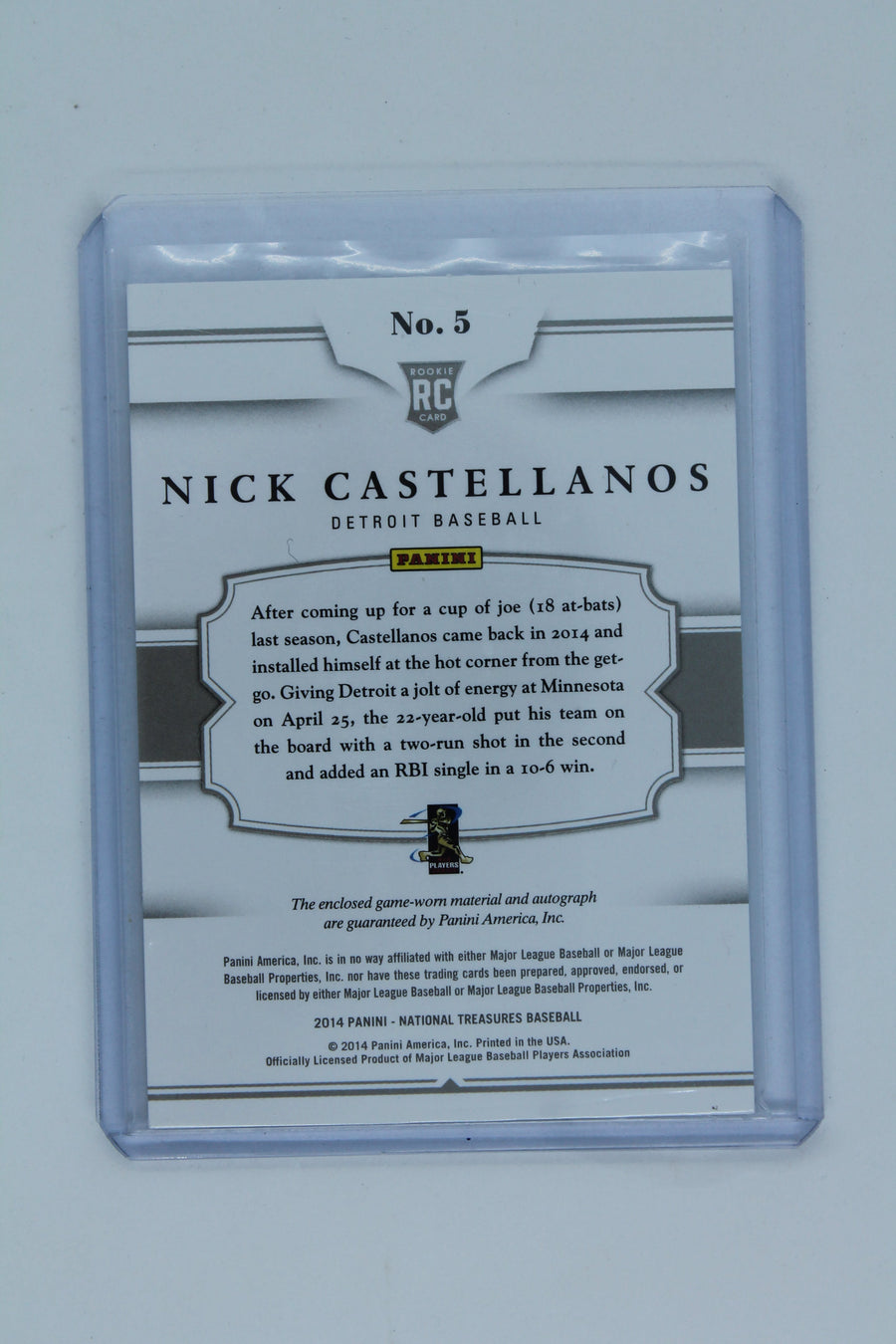 Nick Castellanos 2014 Panini National Treasures - Rookie Colossal Signatures   #39/99