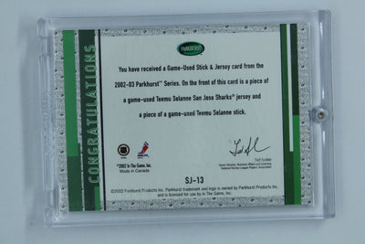 Teemu Selanne 2002-03 Parkhurst Stick and Jerseys #SJ13