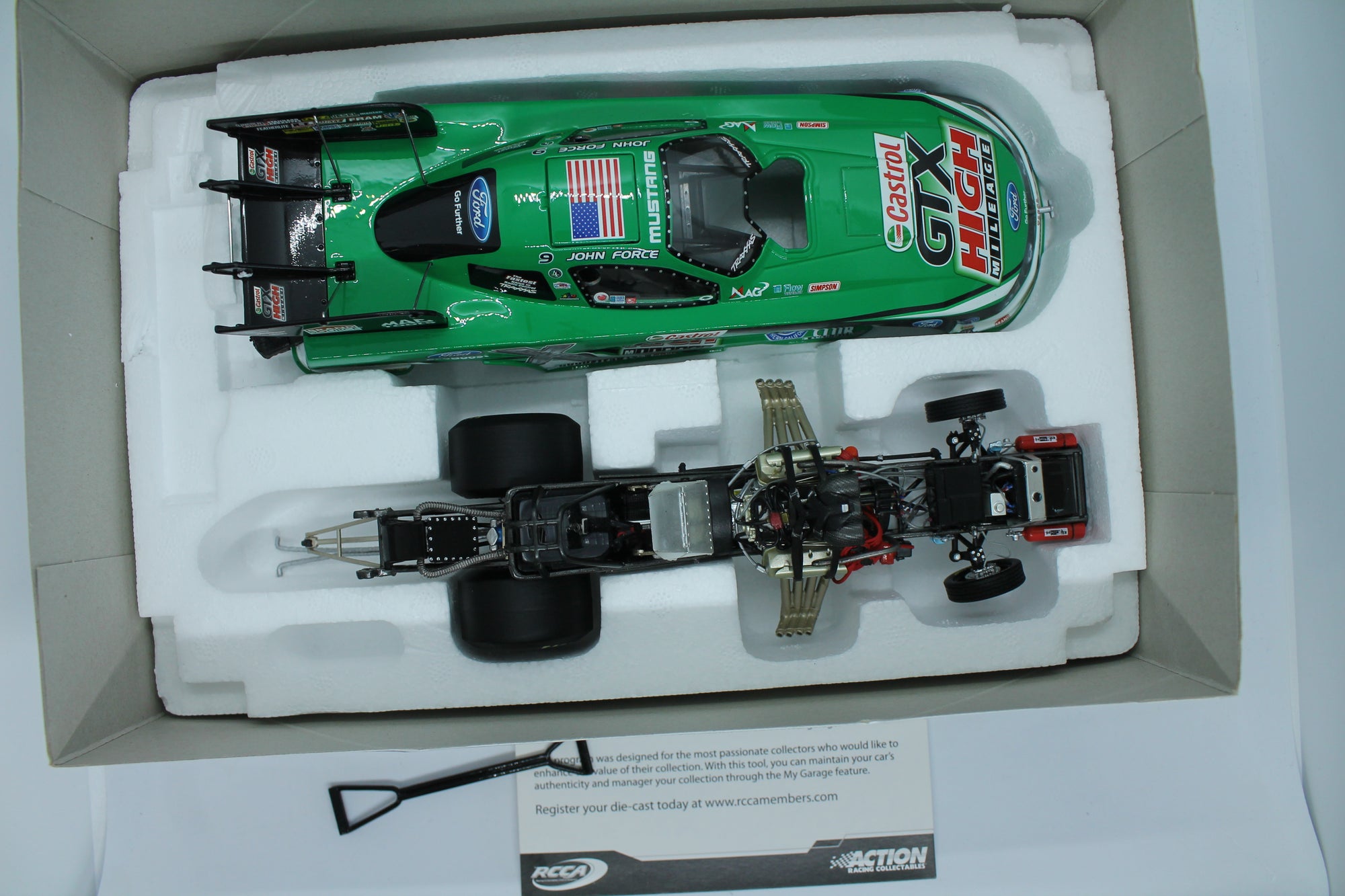 John Force Castrol 2012 Mustang Funny Car 1:24 Diecast - 1 of 990