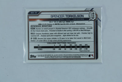 Spencer Torkelson  2021 Bowman Draft - Chrome #BDC-20.1   PRC