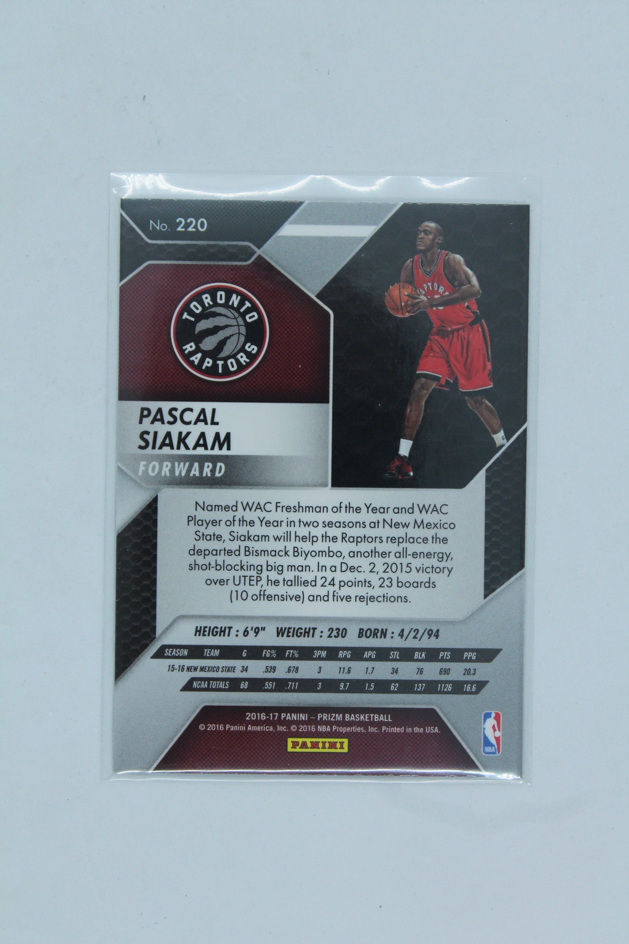 Pascal Siakam 2016-17 Panini Prizm Rookie Card