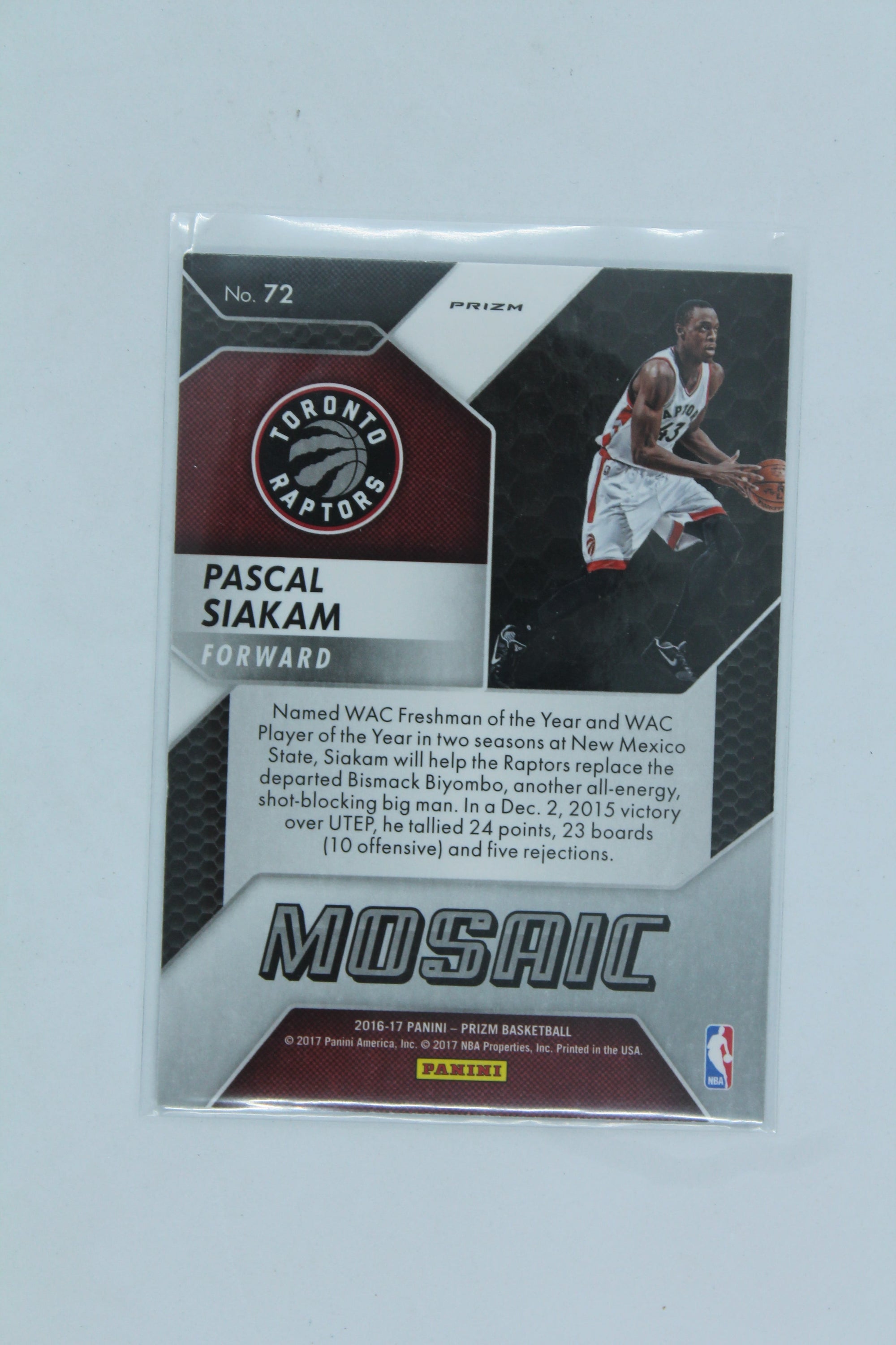 Pascal Siakam 2016-17 Panini Prizm Mosaic Rookie Card