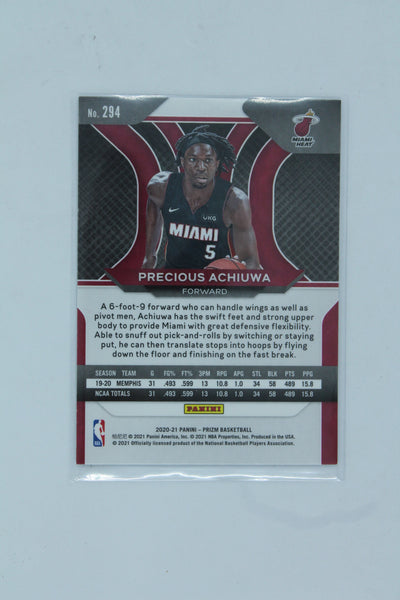 Precious Achiuwa 2020-21 Panini Prizm Rookie Card