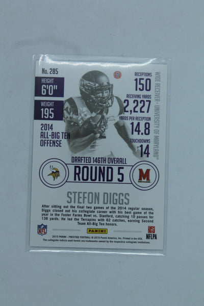 NFL Stefon Diggs Topps Panini Prestige Rookie Card