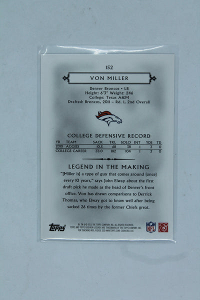 Von Miller 2011 Topps Gridiron Legends Rookie Card