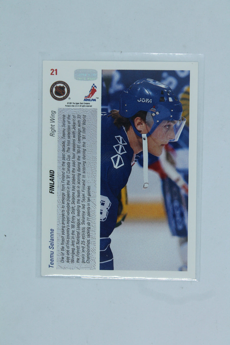 Teemu Selanne 1991-92 Upper Deck Rookie Card