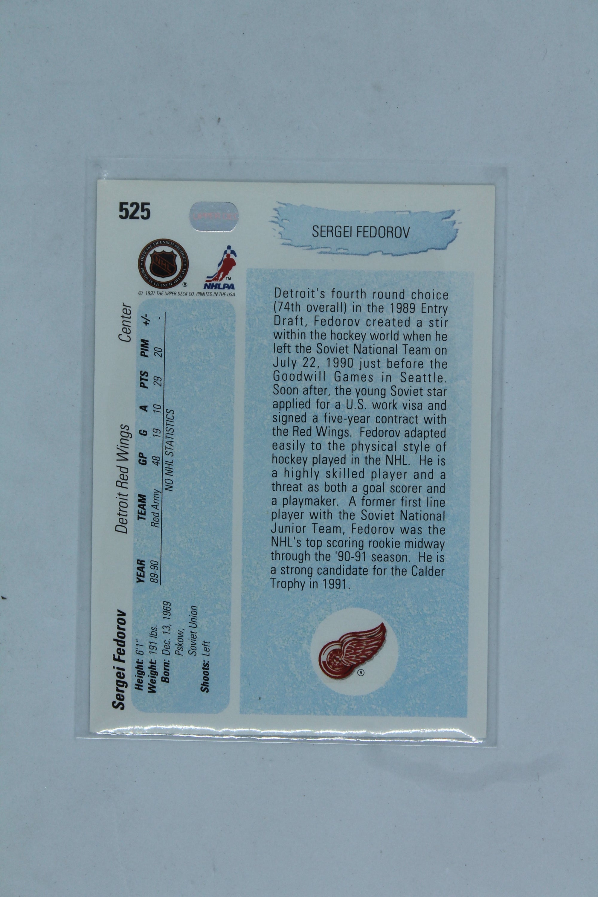 Sergei Fedorov 1990-91 Upper Deck Young Guns Rookie Card