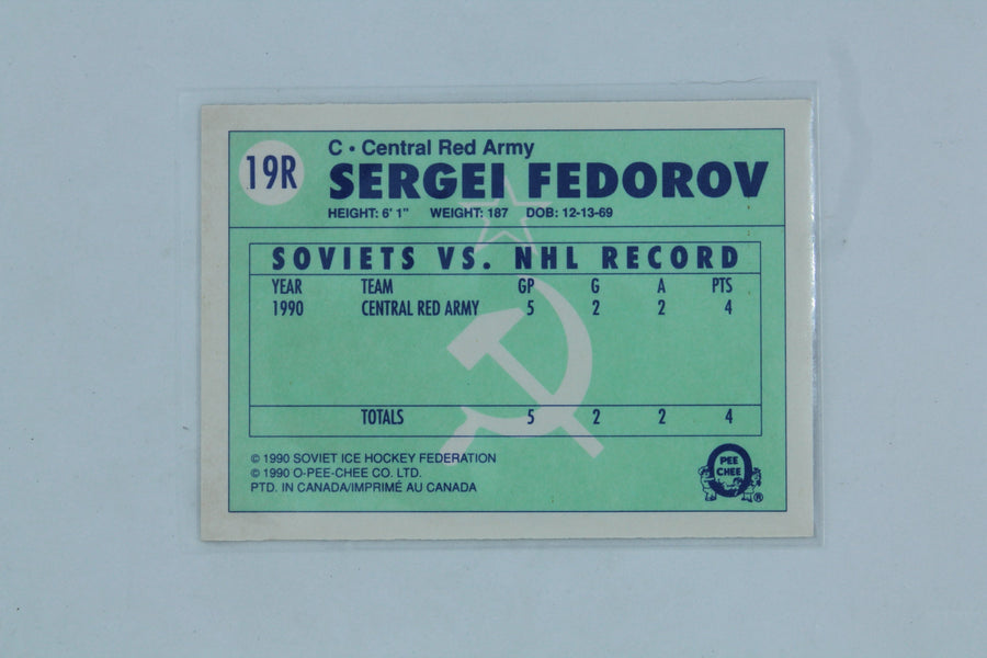 Sergei Fedorov 1990-91 O-Pee-Chee - Central Red Army #19R Rookie Year Card