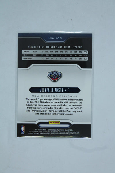 Zion Williamson 2019-20 Panini Chronicles - Playbook Rookie Card