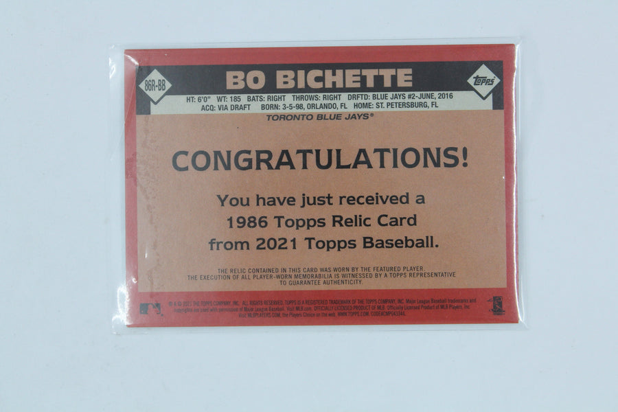Bo Bichette 2021 Topps - 1986 Topps Baseball Relics #86R-BB Jersey Card