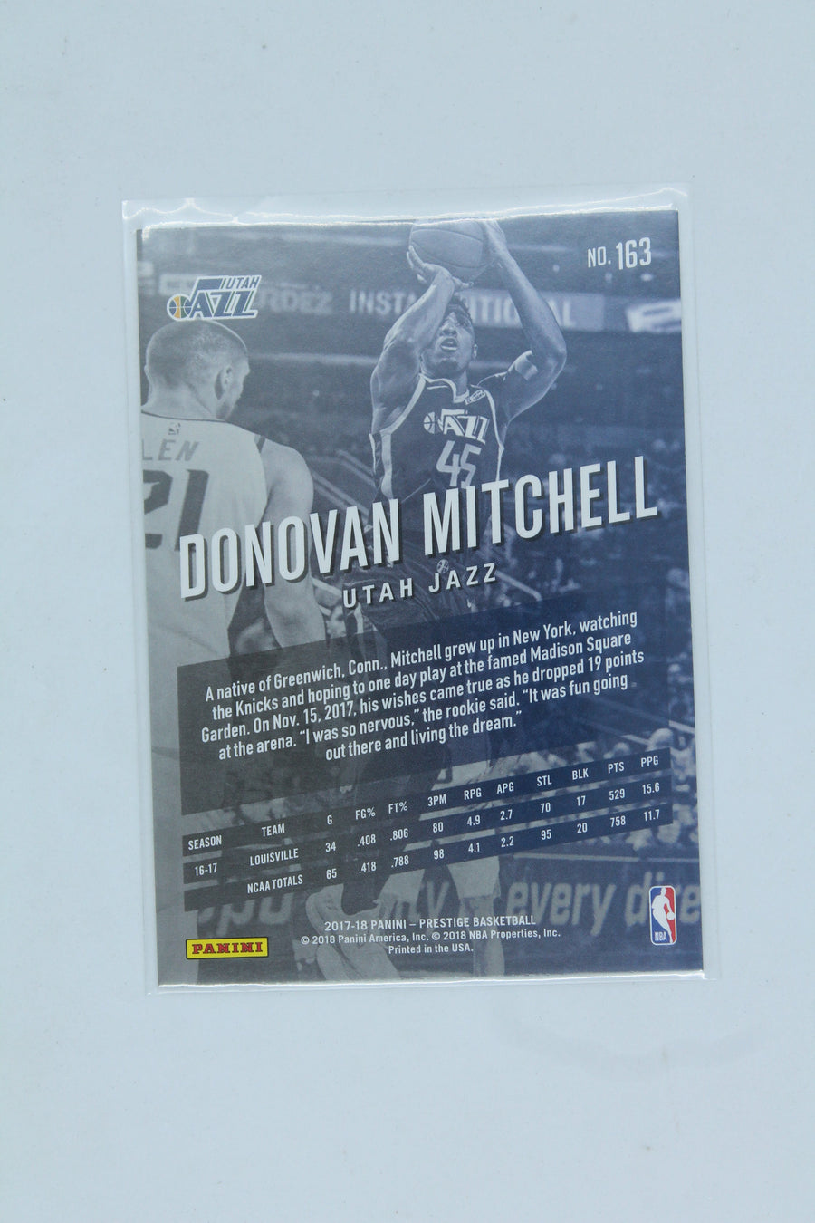 Donovan Mitchell 2017-18 Panini Prestige Rookie Card