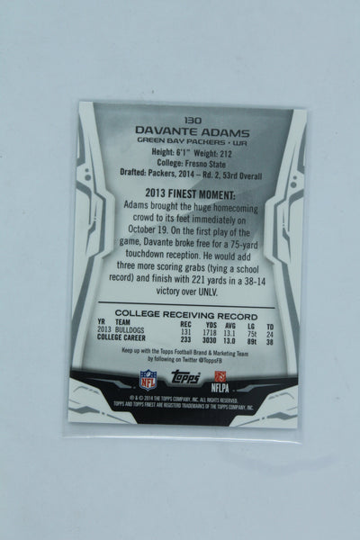Davante Adams 2014 Topps Finest Rookie Card