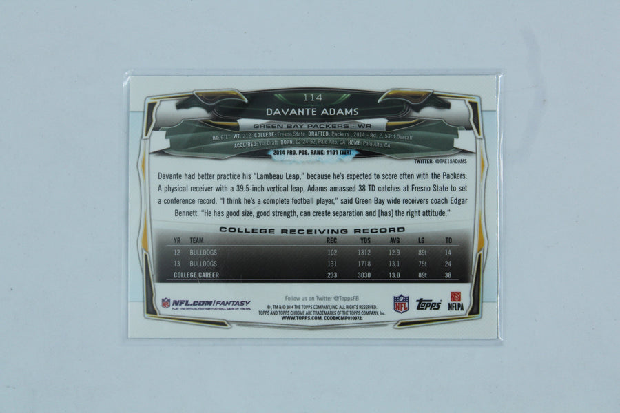 Davante Adams 2014 Topps Chrome Rookie Card