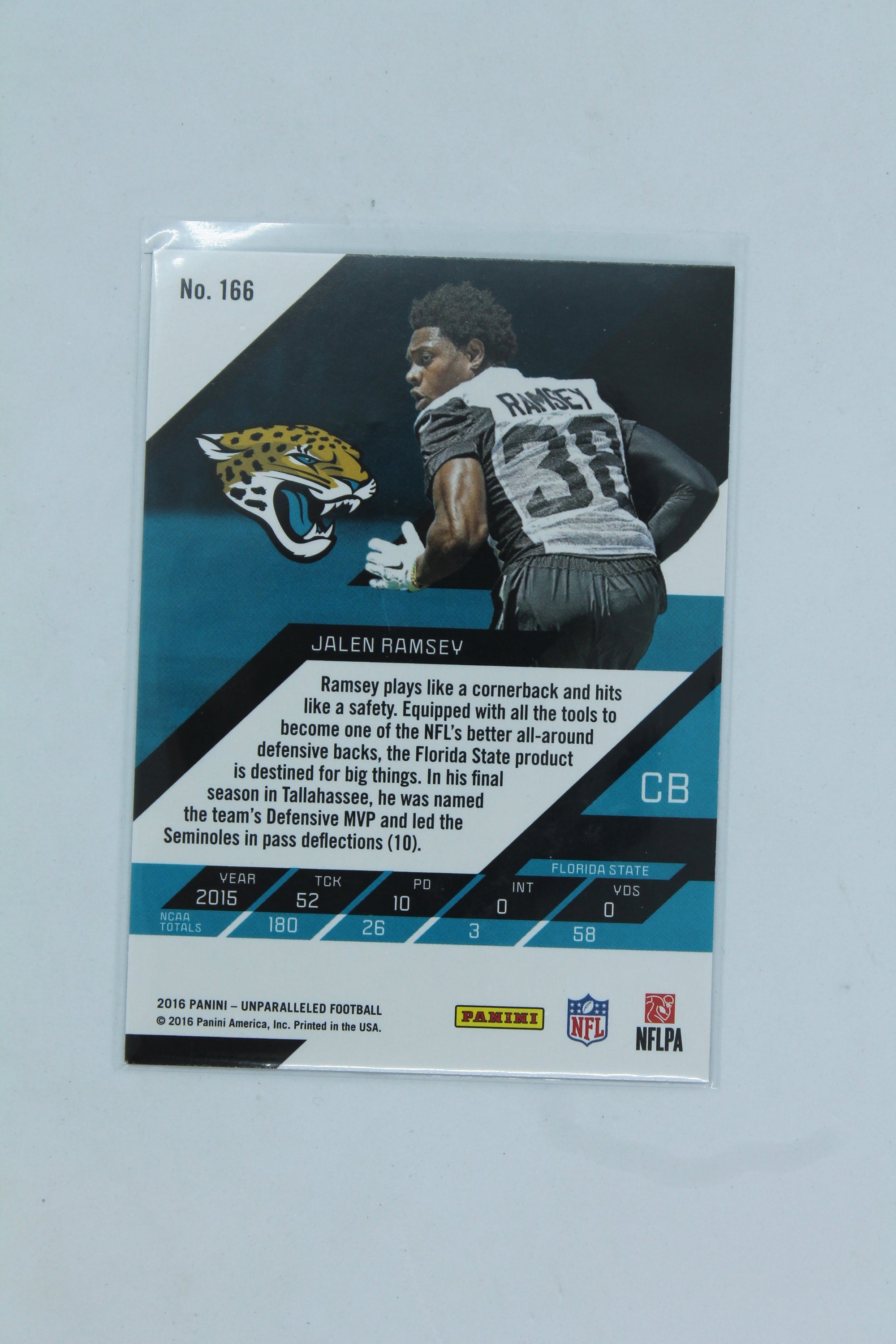 Jalen Ramsey 2016 Panini Unparalleled Purple Rookie Card - Jacksonville Jaguars