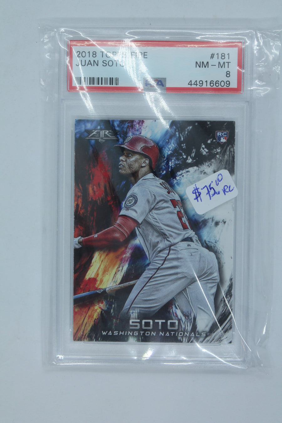 Juan Soto 2018 Topps Fire Rookie Card - PSA 8