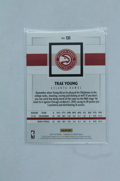 Trae Young 2018-19 Panini Chronicles Panini Rookie Card