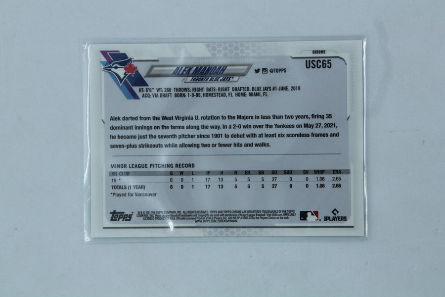 Alek Manoah 2021 Topps Chrome Update Series RC (Sale)