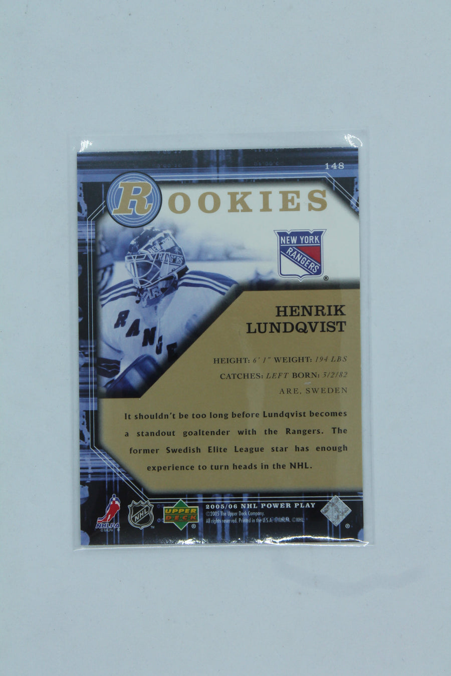 Henrik Lundquist Upper Deck Power Play Rookie Card