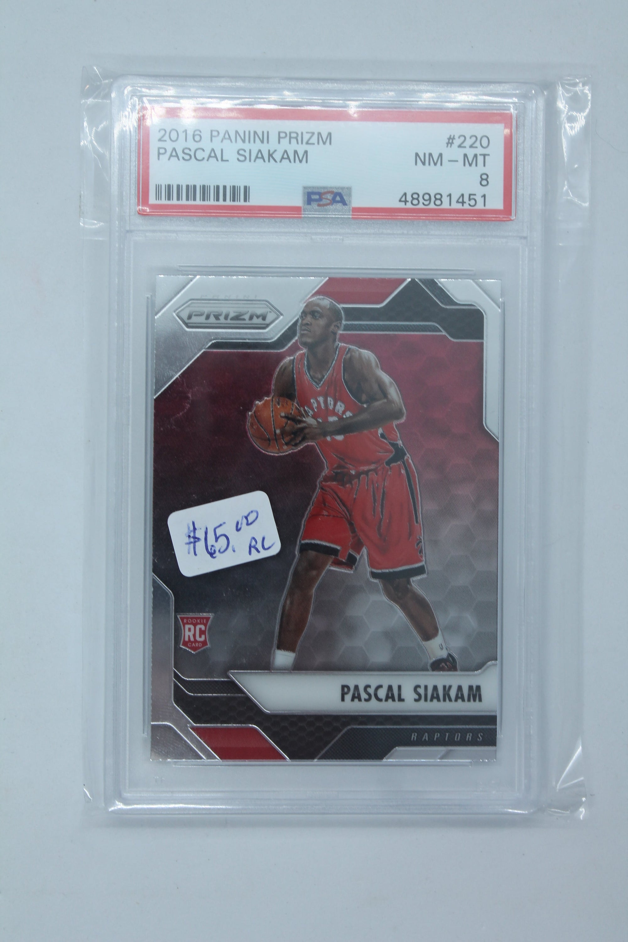 Pascal Siakam 2016 Panini Prizm Graded Rookie Card PSA Mint 8