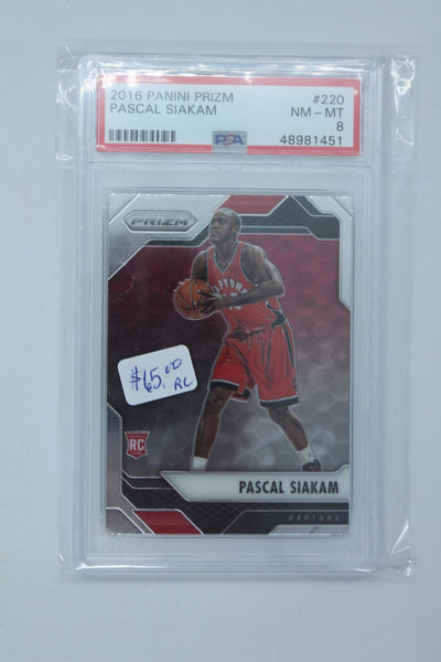 Pascal Siakam 2016 Panini Prizm Graded Rookie Card PSA Mint 8