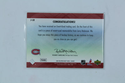 Larry Robinson 2007-08 Upper Deck Game Jersey #J-LR Jersey Card