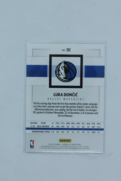 Luka Doncic 2018-19 Panini Chronicles Rookie Card