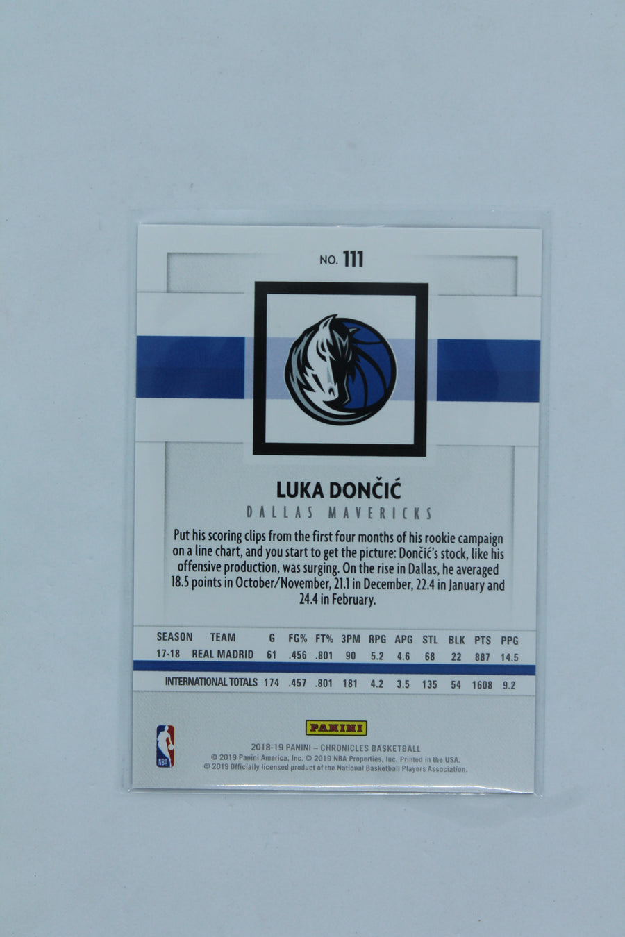 Luka Doncic 2018-19 Panini Chronicles Rookie Card