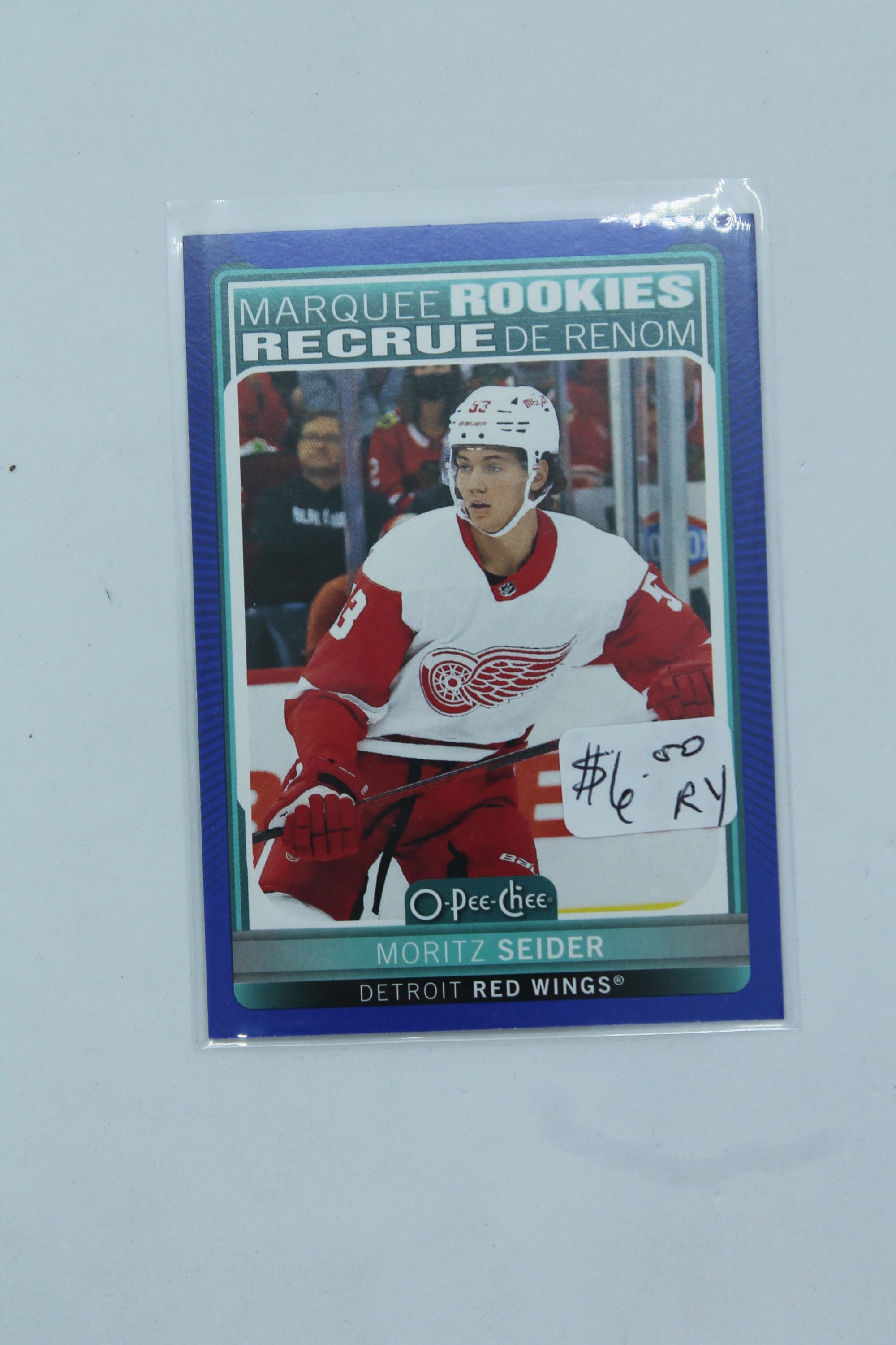 Moritz Seider 2021-22 Upper Deck Series 2 - O-Pee-Chee Update - Blue Border #621 Marquee Rookies - Rookie Year