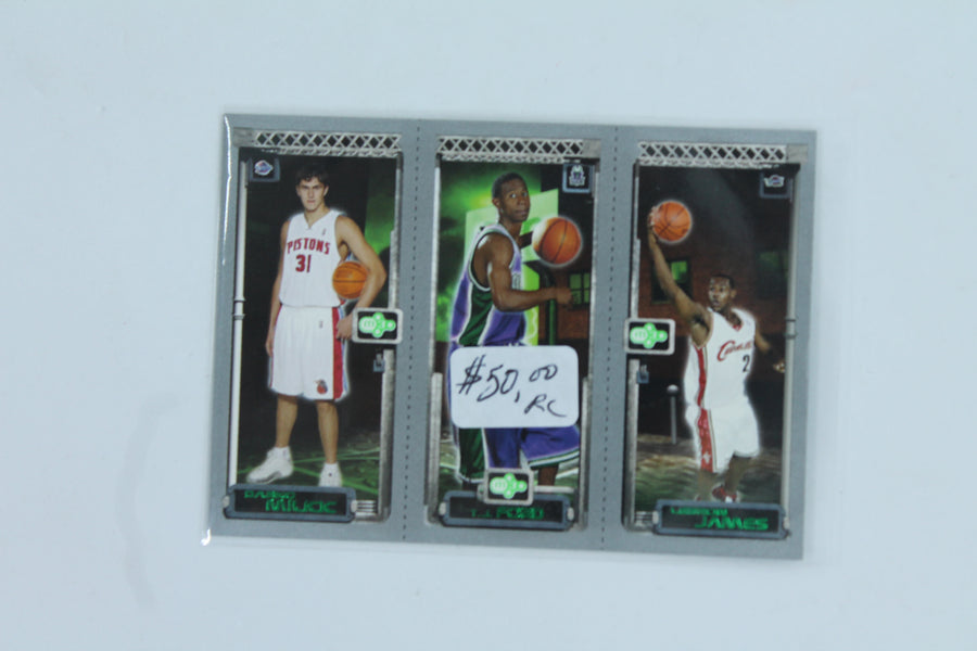 2003-04 Topps Rookie Matrix - #111-118-112 Darko Milicic, T.J. Ford, LeBron James Rookie Cards