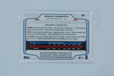 Xander Bogaerts 2014 Bowman Rookie Card