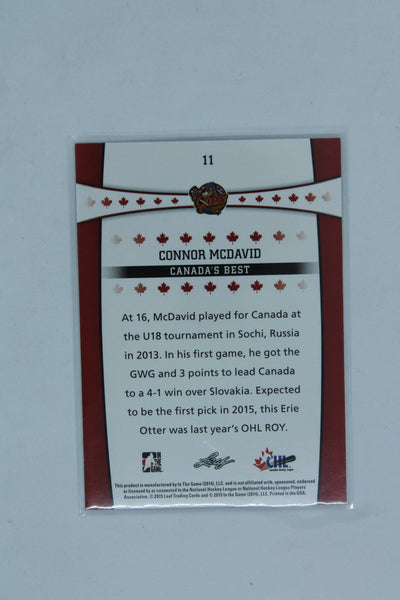 Connor McDavid 2014-15 Leaf In the Game CHL Top Prospects - Canada's Best #11 - PRC